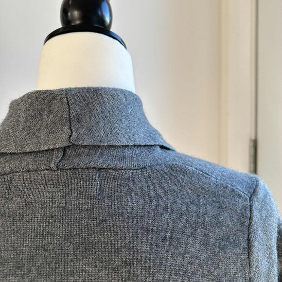 Paul Costelloe Black Label Belted Wrap Knit Long Blazer Grey Colorblock – US M - Picture 11 of 12